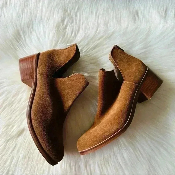 New Steve Madden Raisie Ankle Booties Suede Leather 8.5 - Picture 4 of 11